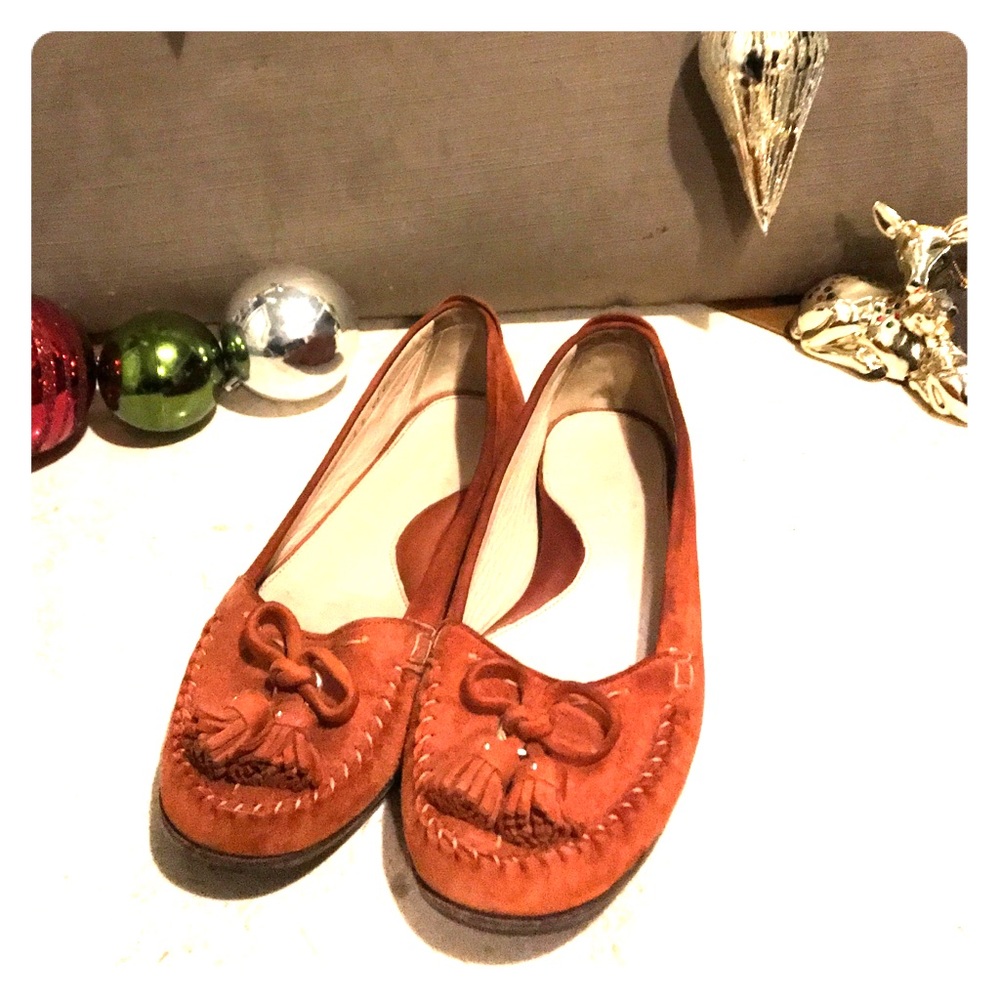 Cole Haan Ultra Soft Suede Tassel Moccasins